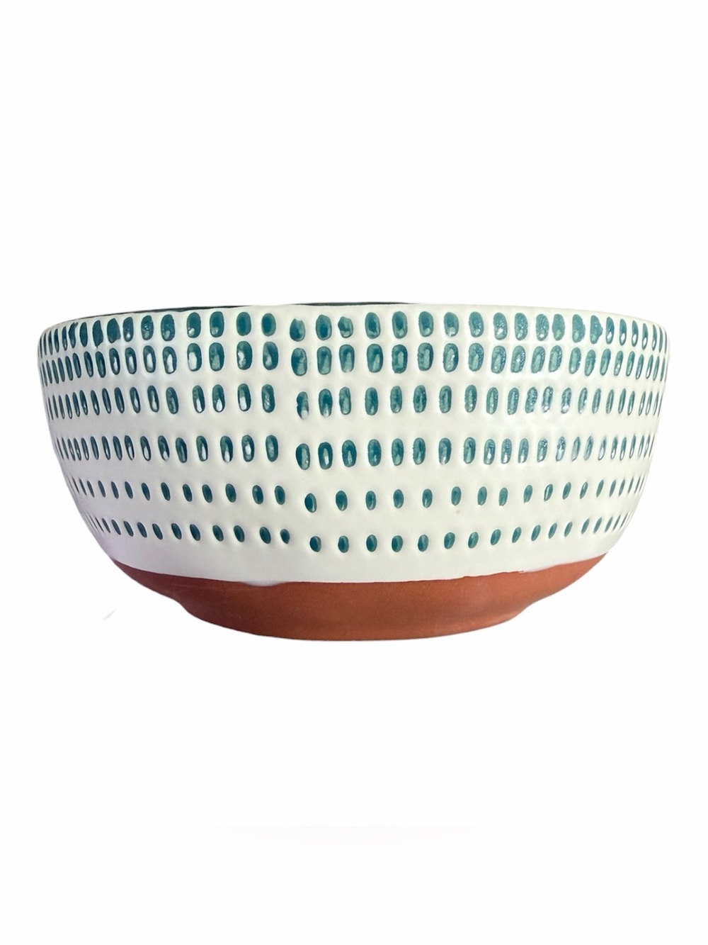 Hearth & Hand with Magnolia Teal/ White Dot Stoneware Trinket Mini 4.5" Bowl